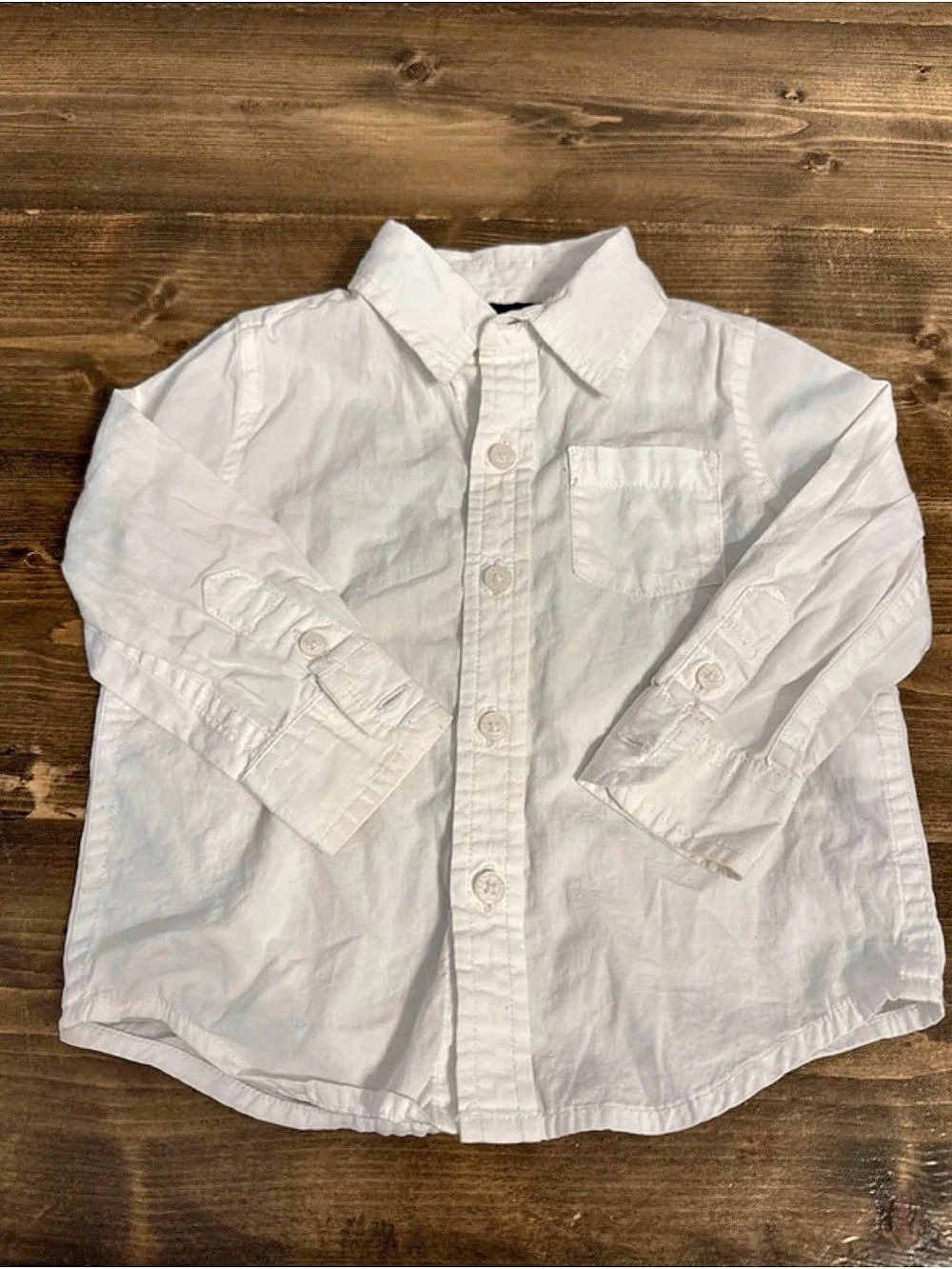 Janie and Jack Boys Button Down Shirt White Size 6-12 months